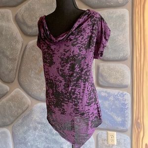 Short sleeve purple and black shirt